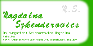 magdolna szkenderovics business card